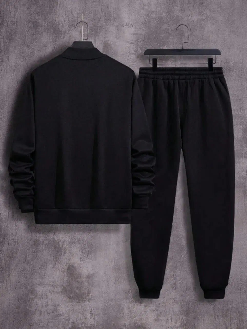 2 Pcs Men's Fleece Plain Zipper Track Suit